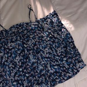 blue floral tank top dress